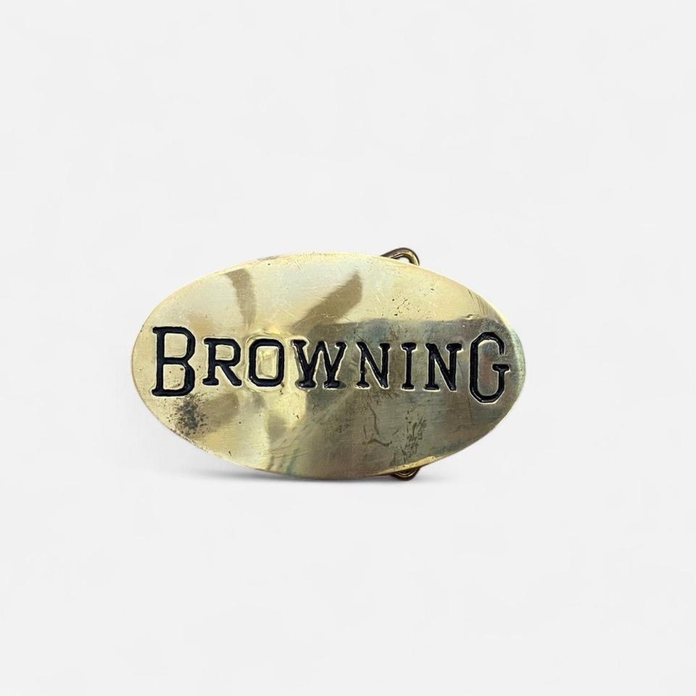Browning Brass Oval Belt Buckle